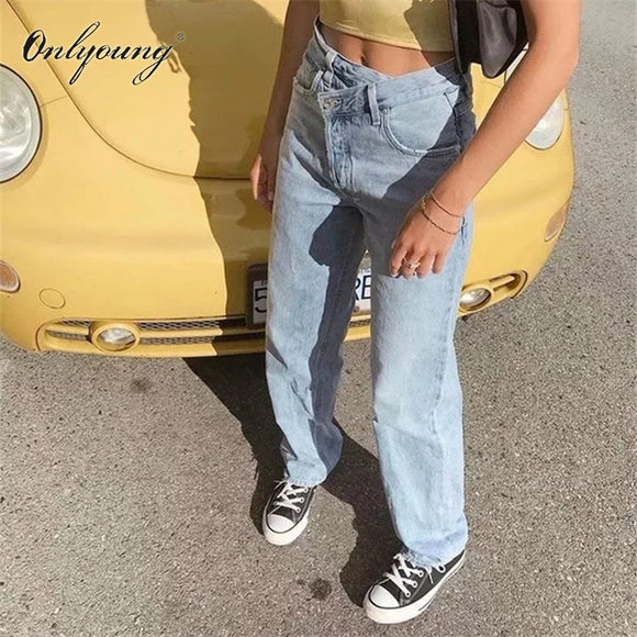 Onlyoung 2020 Summer Fashion Boyfriend Jeans for Women High Waist Casual Denim Pants Trousers Loose Female Jeans